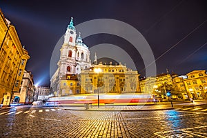 Lesser Town in Prague by night