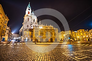 Lesser Town in Prague by night