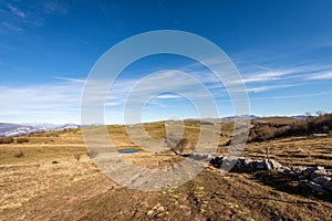 Lessinia Plateau view from the Mountain peak of Corno dâ€™Aquilio - Italy