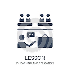 Lesson icon. Trendy flat vector Lesson icon on white background