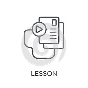 Lesson linear icon. Modern outline Lesson logo concept on white