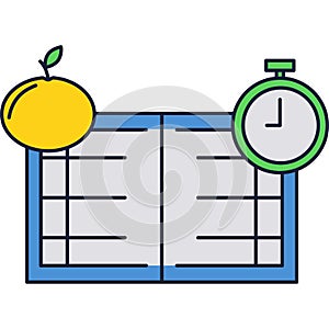 Lesson plan icon flat vector business education