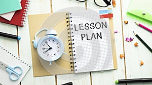 Lesson Planning text written on a notebook photo