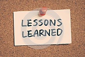 Lessons learned