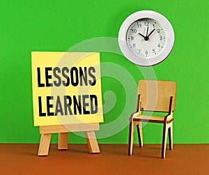 Lessons learned is shown using the text