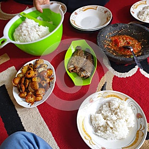 Lest eat with sundanese traditional food