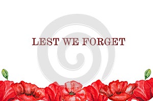 Lest we forget. Remembrance Day. Beautiful card