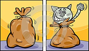 Let the cat out of the bag cartoon