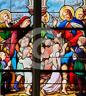 Let the Children come to Me - Stained Glass