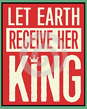 Let Earth Receive Her King Retro Christmas Poster