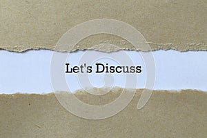 Let`s discuss on paper