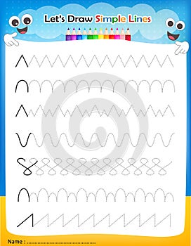 Let's' draw simple lines worksheet