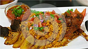 Let& x27;s eat jollof rice Plantains