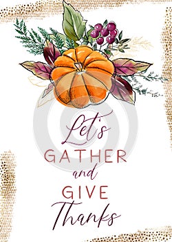 Let`s Gather Together and Give Thanks Card