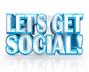 Let's Get Social 3D Words Invitation to Party photo