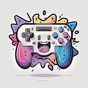 Let\'s have some fun gamer print design with controller. Hand drawn gamer