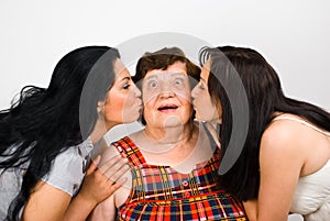 Let's kiss grandma!