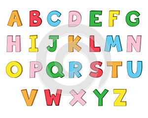 Let`s learn the English alphabet.vector and illustration.