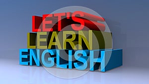 Let`s learn english on blue