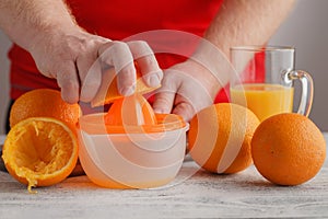 Let's make orange juice by squeezer