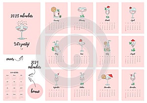 Let`s party! Calendar 2023 template.