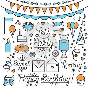 Let`s Party Illustrations and Type