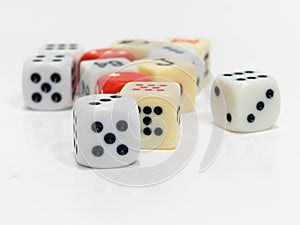 Let`s play a Dice- Game on white background