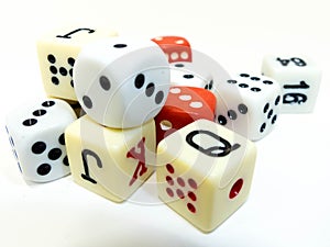 Let`s play a Dice- Game on white background