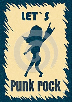 Let s punk rock, illustration showing the silhouette of the fan.
