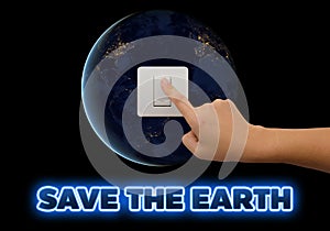 Let's save energy for save our planet earth. Ecology concept. Elements of this image are furn