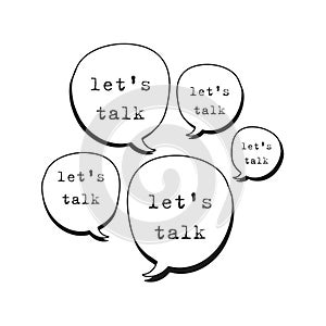 Let`s talk bubble speech set