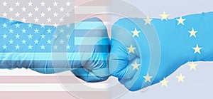 Let's work together. USA and EU collaboration in battle against coronavirus.