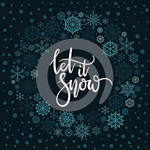 Let It Snow hand lettering greeting card.