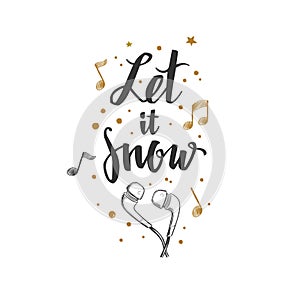 Let it snow. Vector Modern Brushpen , Lettering concept