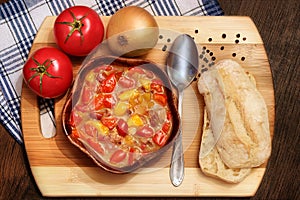 Letcho with tomatoes and peppers