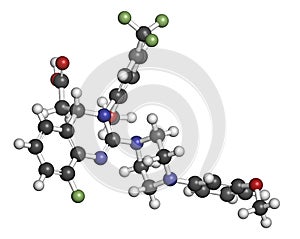 letermovir cytomegalovirus CMV drug molecule. photo