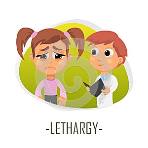 Lethargy medical concept. Vector illustration.