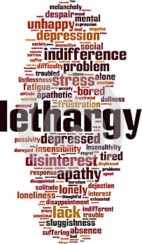 Lethargy word cloud photo