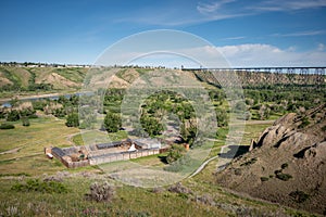 Lethbridge`s Fort Whoop-up in summer