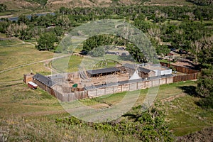 Lethbridge`s Fort Whoop-up in summer