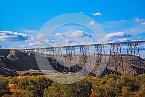 Lethbridge`s High Level Bridge in fall photo