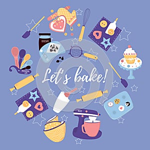 Lets bake template acrd with baking essentials