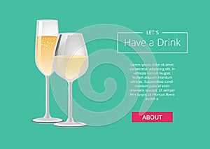 Lets Have Drink Champagne Advertisement Web Poster