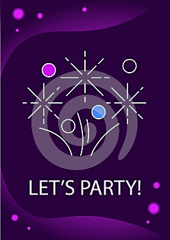 Lets have party greeting card with color icon element