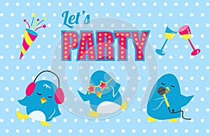 Lets party vector poster