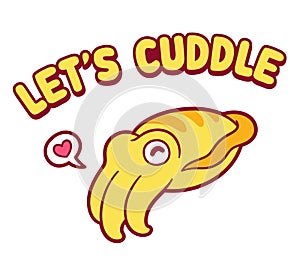 Lett`s cuddle cartoon cuttlefish
