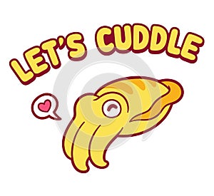 Lett`s cuddle cartoon cuttlefish photo