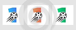 Letter 1 Film Logo Concept With Film Reel For Media Sign, Movie Director Symbol