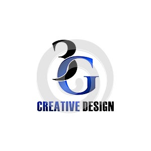 Letter 3G simple logo icon design vector