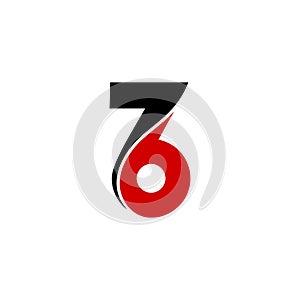 Letter 76 simple monogram logo icon design.